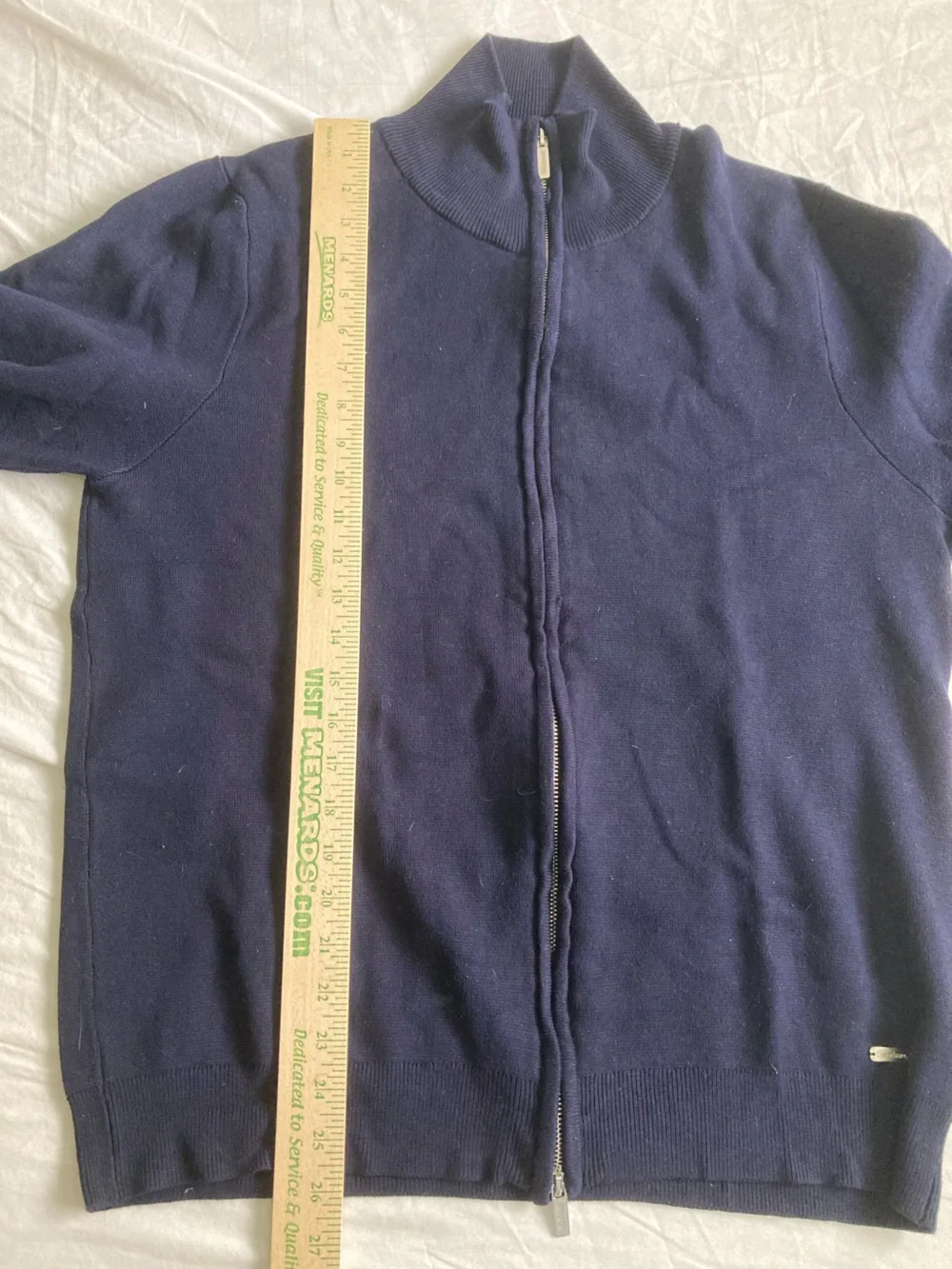 Mens Navy Viscose Cardigan Threadbare Size L